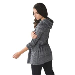 Lululemon Women’s Peace of Mind Wrap Hooded Sweater Cardigan Dark Slate Grey 8